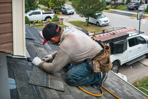 Professional Flat Roof Repair technician working in Hightstown, NJ